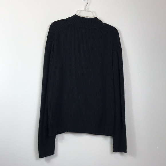 Calvin Klein Men's Black Ribbed Knit Zip Front Sweater L - Picture 13 of 13